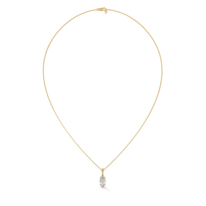 Ethereal Grace Marquise-Cut Diamond Pendant Necklace 1.25ct | 14K Gold |16”&18” Chain