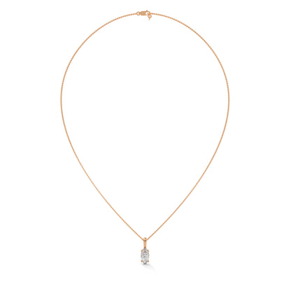 Ethereal Grace Marquise-Cut Diamond Pendant Necklace 1.25ct | 14K Gold |16”&18” Chain