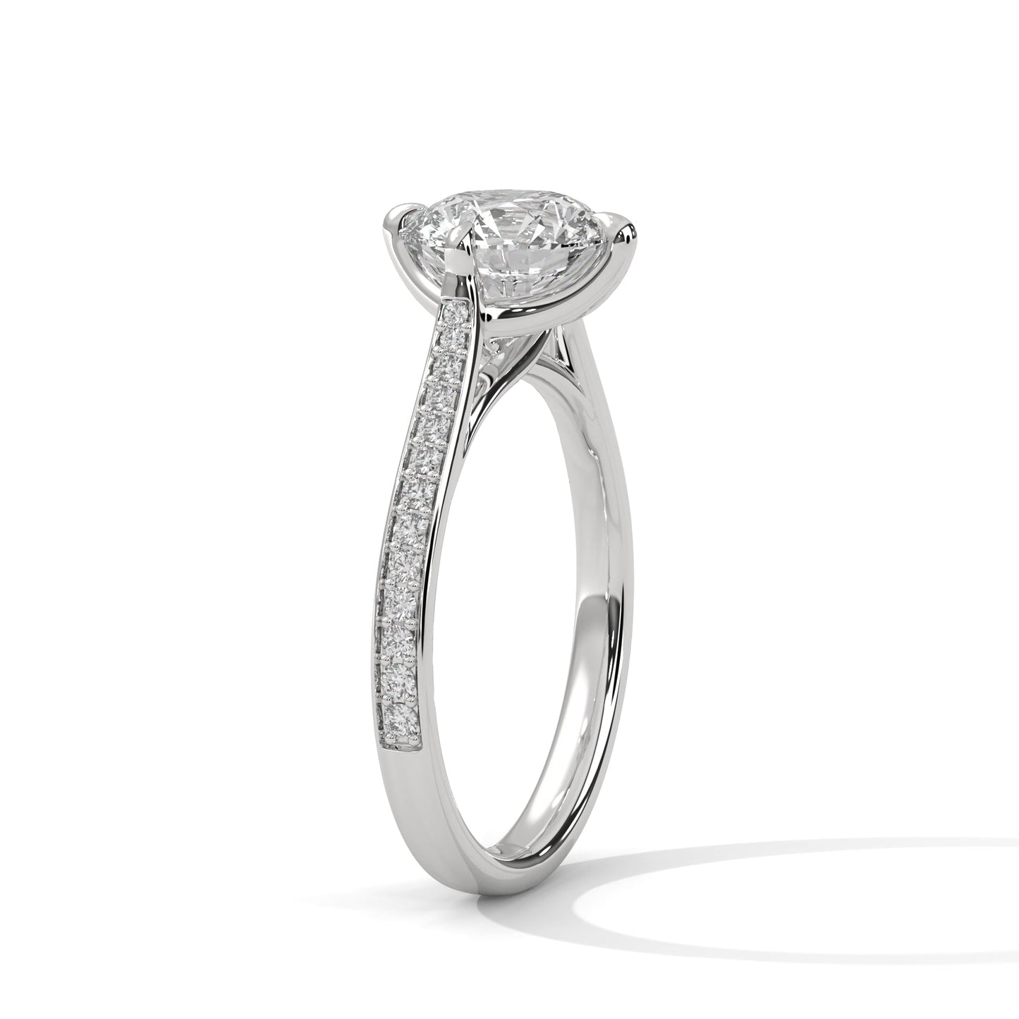 Celestia 2.18 CTW Round-Cut Diamond Pavé Engagement Ring | 14K & 18K Gold