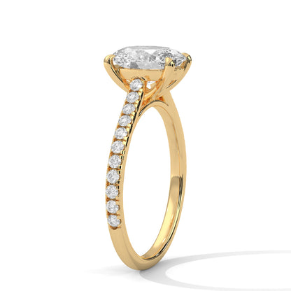 Brilliant Grace 1.5 CT Cushion-Cut Lab Grown Diamond Pave Ring | 1.90 CTW