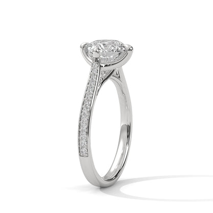 Ethereal Glow 1 CT Round-Cut Lab Grown Diamond Pave Ring | 1.18 CTW