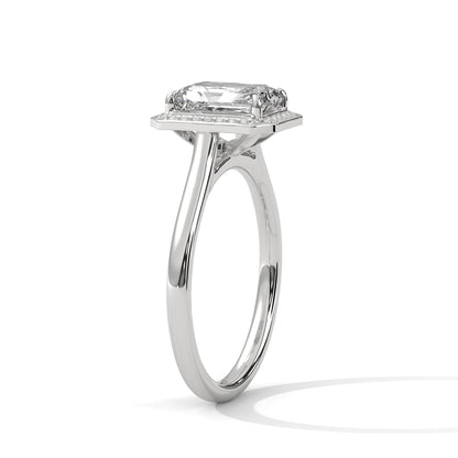 Ethereal 2.15 CTW Emerald-Cut Lab-Grown Diamond Halo Ring | E-VS1