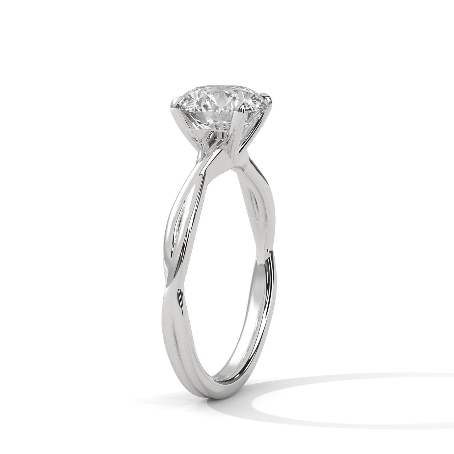 Elysian 2.00 CTW Round-Cut Diamond Twisted Solitaire Ring | 14K & 18K Gold