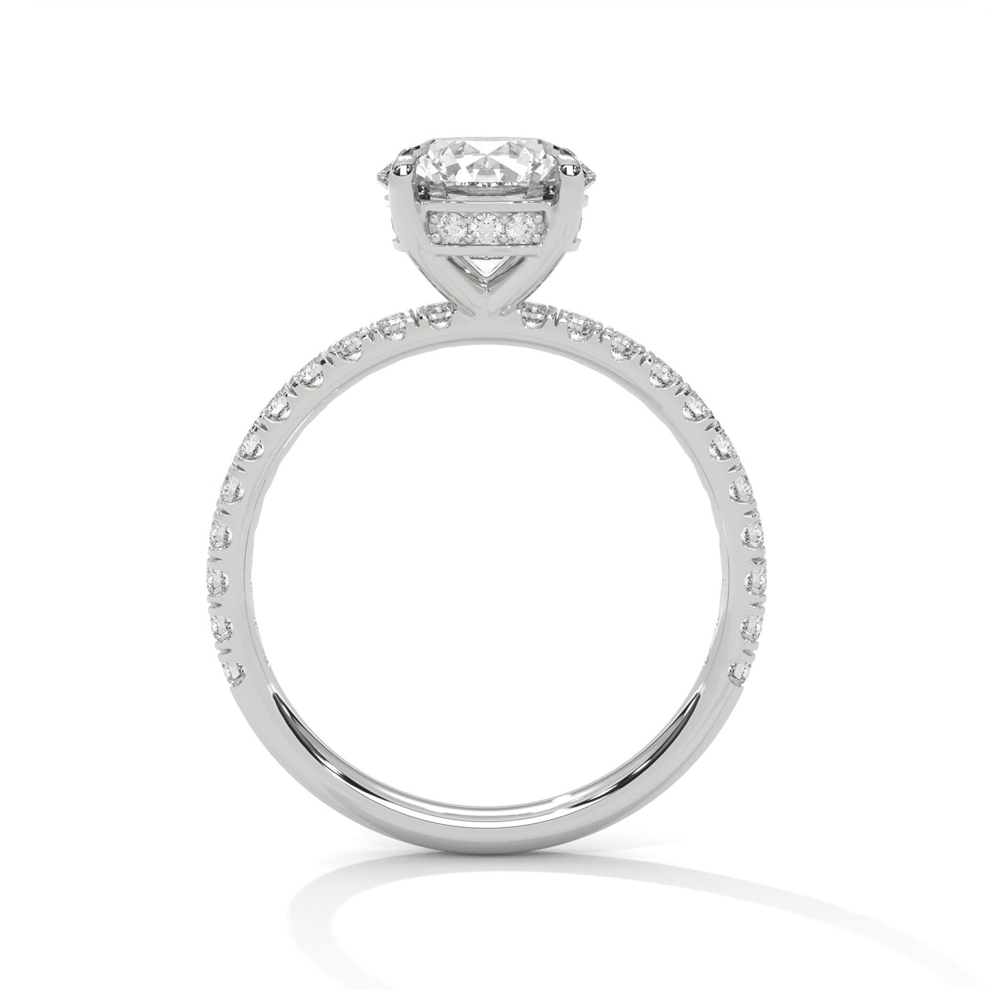 Odessa 1ct Round Lab-Grown Diamond Pave Engagement Ring | 1.47 CTW