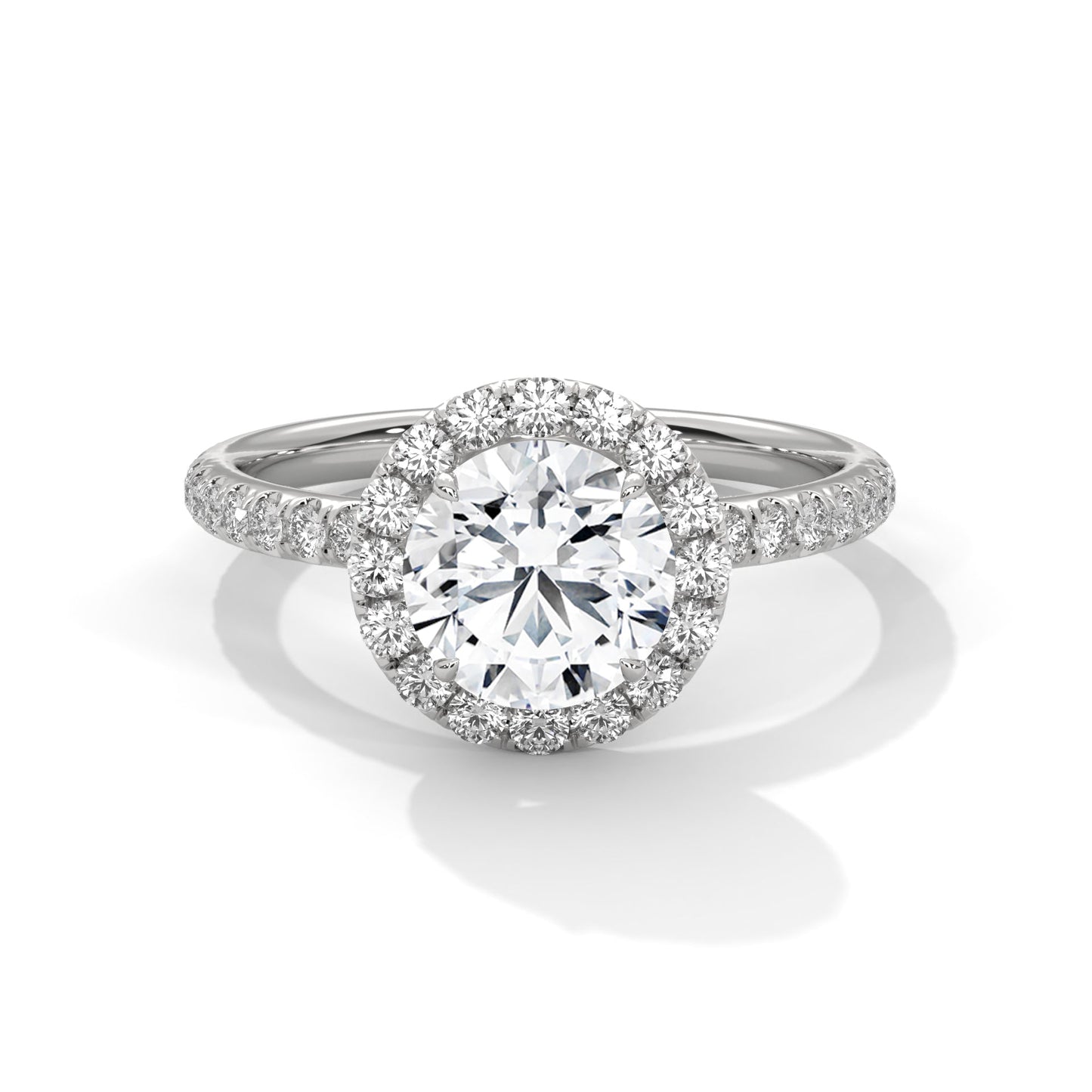 Radiant Blossom 1.5CT Round Lab-Grown Diamond Engagement Ring | 1.97 CTW
