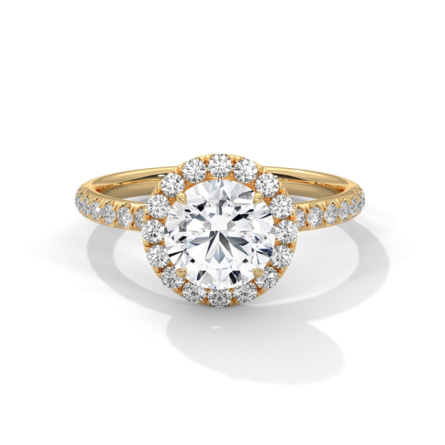 Radiant Blossom 1.5CT Round Lab-Grown Diamond Engagement Ring | 1.97 CTW