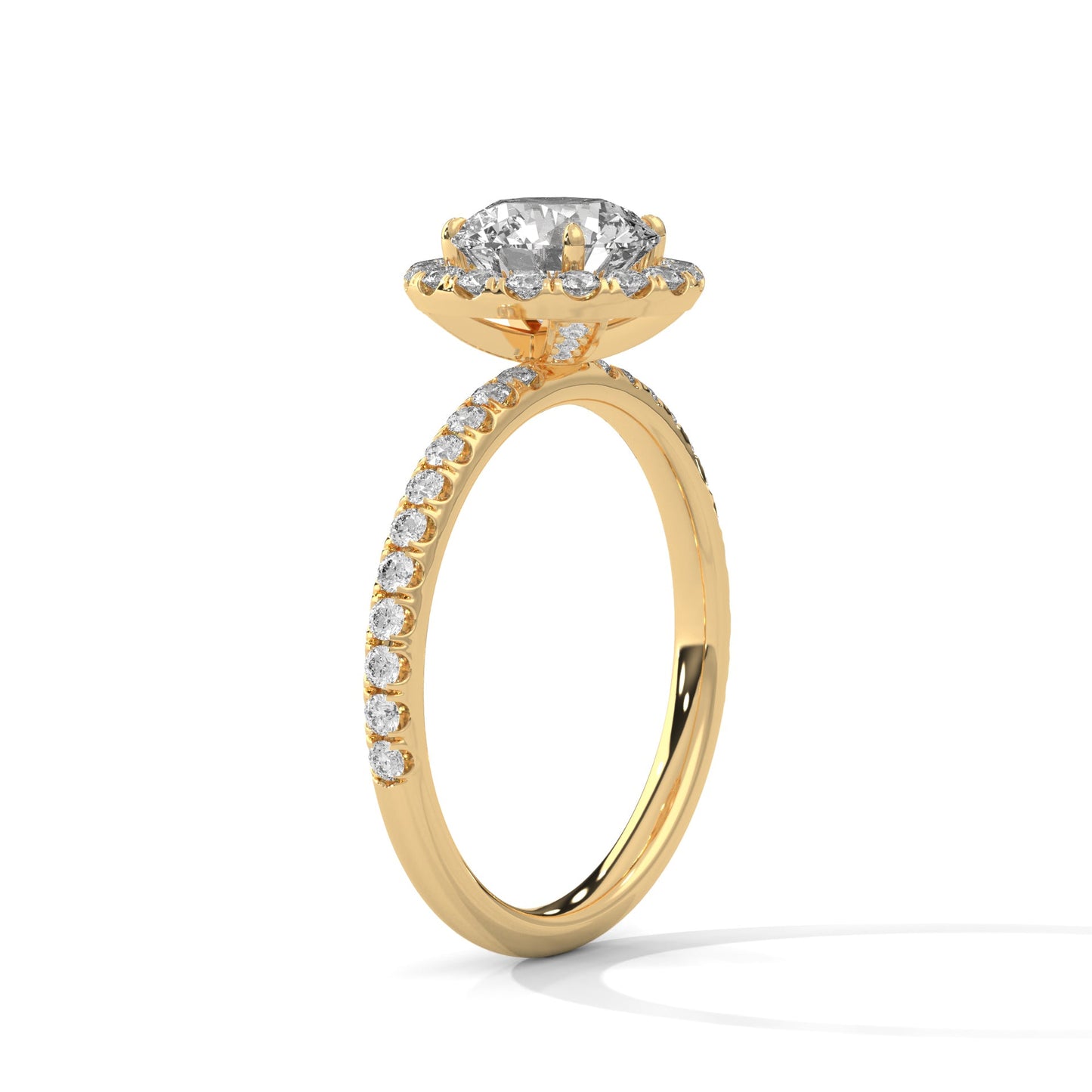 Radiant Blossom 1.5CT Round Lab-Grown Diamond Engagement Ring | 1.97 CTW