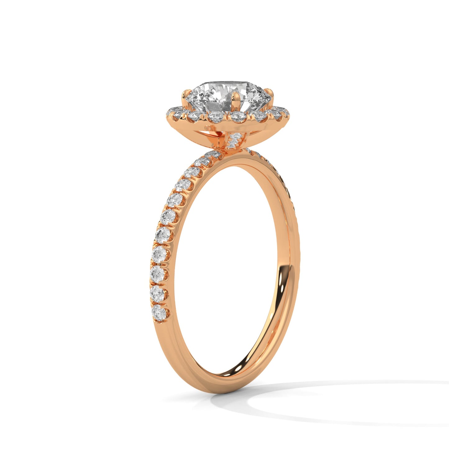 Radiant Blossom 1.5CT Round Lab-Grown Diamond Engagement Ring | 1.97 CTW