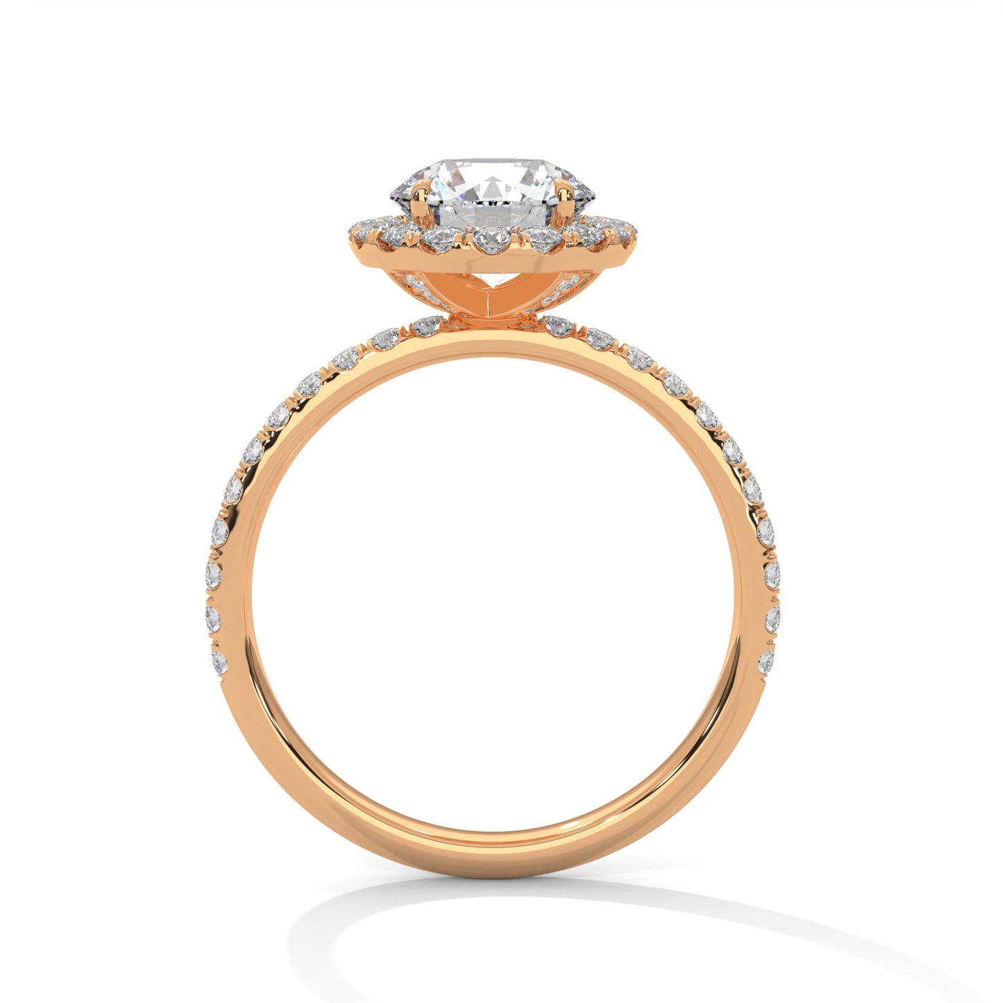 Radiant Blossom 1.5CT Round Lab-Grown Diamond Engagement Ring | 1.97 CTW