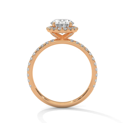 Fiorella 1.5ct Oval Lab-Grown Diamond Halo Engagement Ring | 1.98 CTW