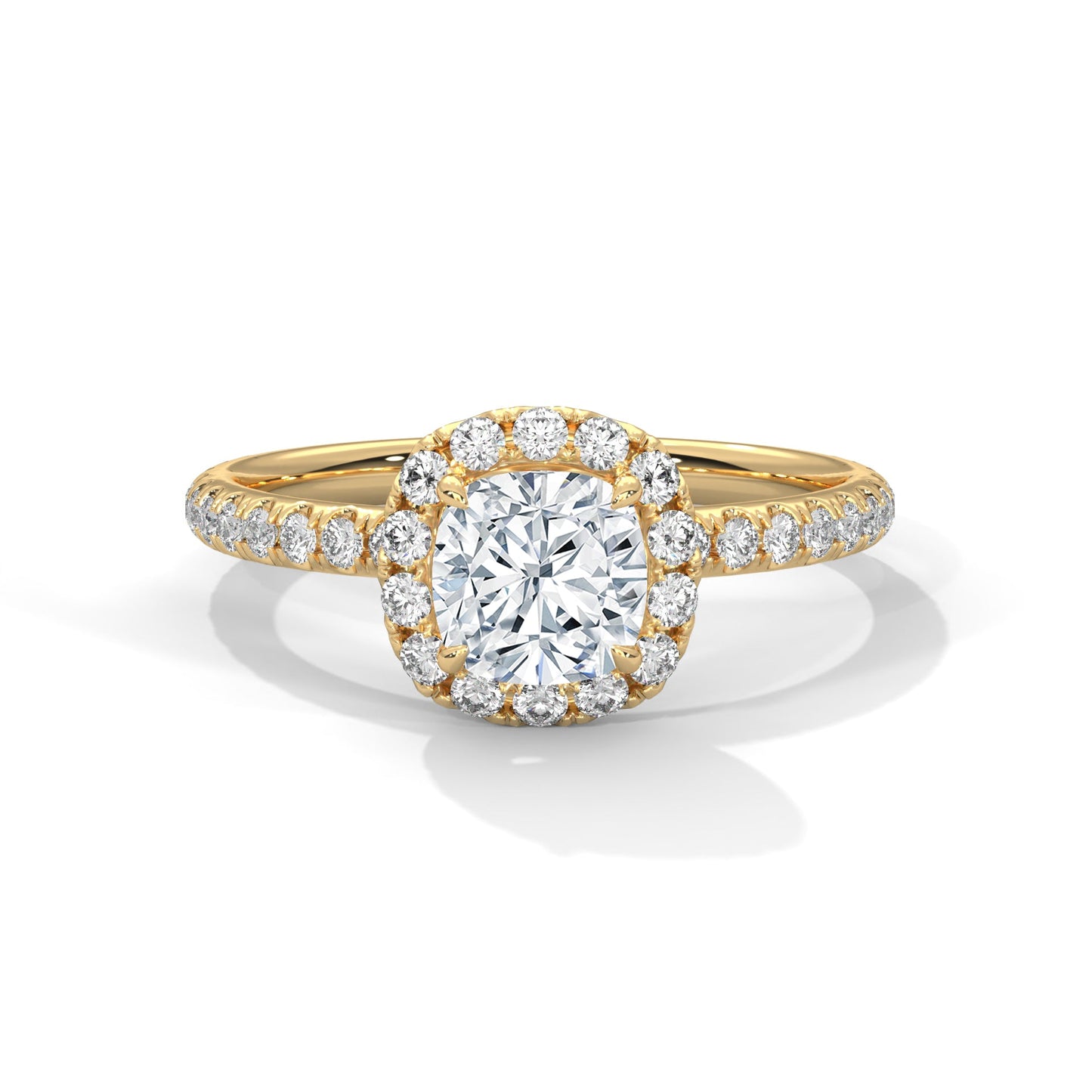 Jovelle 1.5ct Cushion Lab-Grown Diamond Halo Engagement Ring | 1.91 CTW