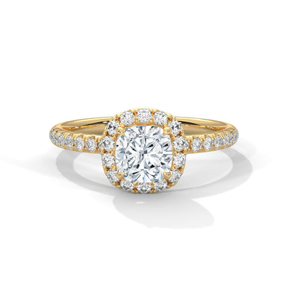 Jovelle 1.5ct Cushion Lab-Grown Diamond Halo Engagement Ring | 1.91 CTW