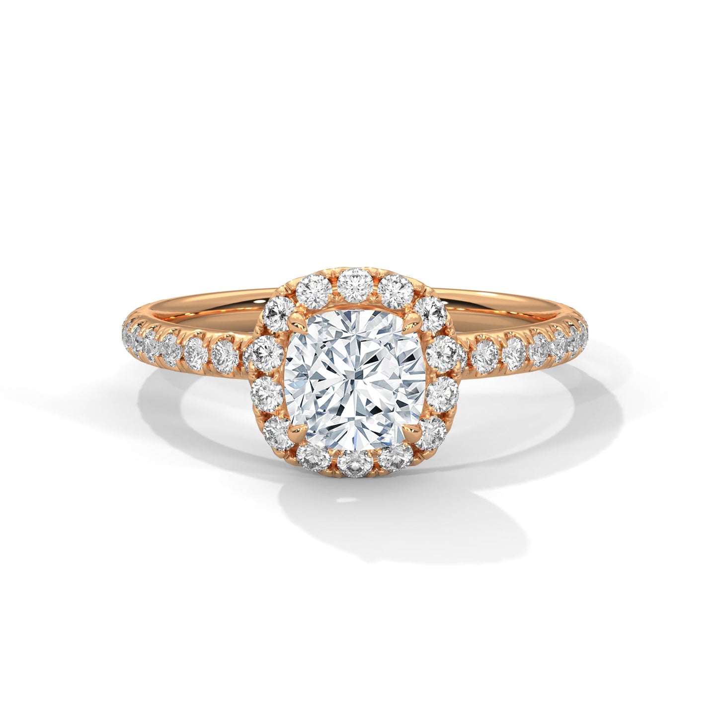 Davina 3ct Cushion Lab-Grown Diamond Halo Engagement Ring | 3.41 CTW