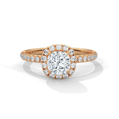 Davina 3ct Cushion Lab-Grown Diamond Halo Engagement Ring | 3.41 CTW