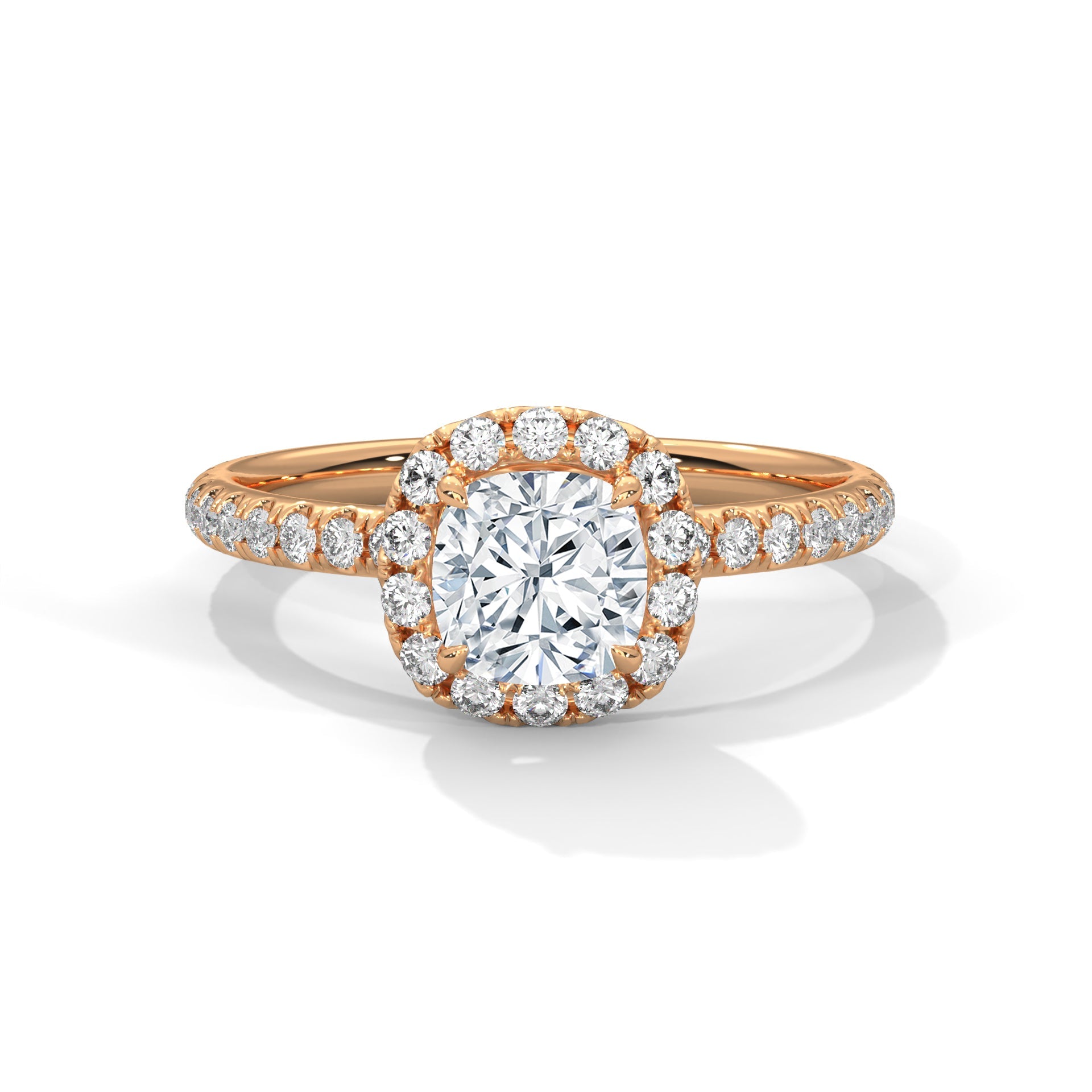 Jovelle 1.5ct Cushion Lab-Grown Diamond Halo Engagement Ring | 1.91 CTW