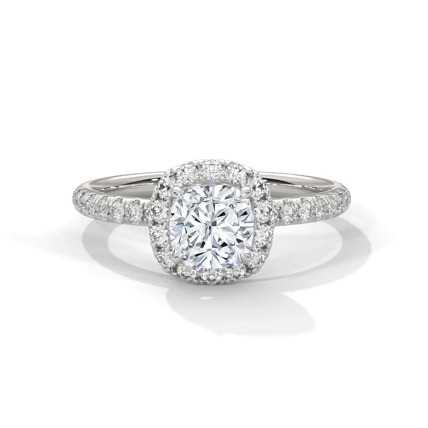 Jovelle 1.5ct Cushion Lab-Grown Diamond Halo Engagement Ring | 1.91 CTW