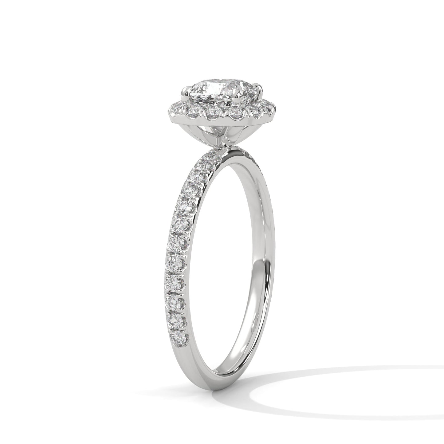 Jovelle 1.5ct Cushion Lab-Grown Diamond Halo Engagement Ring | 1.91 CTW