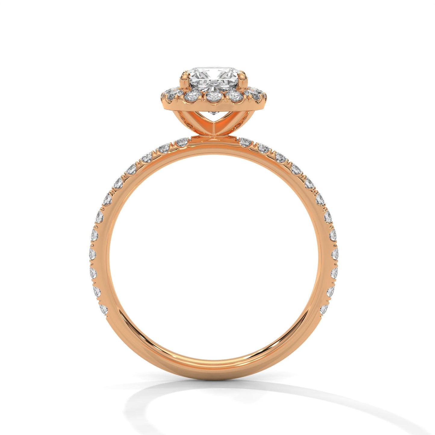 Jovelle 1.5ct Cushion Lab-Grown Diamond Halo Engagement Ring | 1.91 CTW
