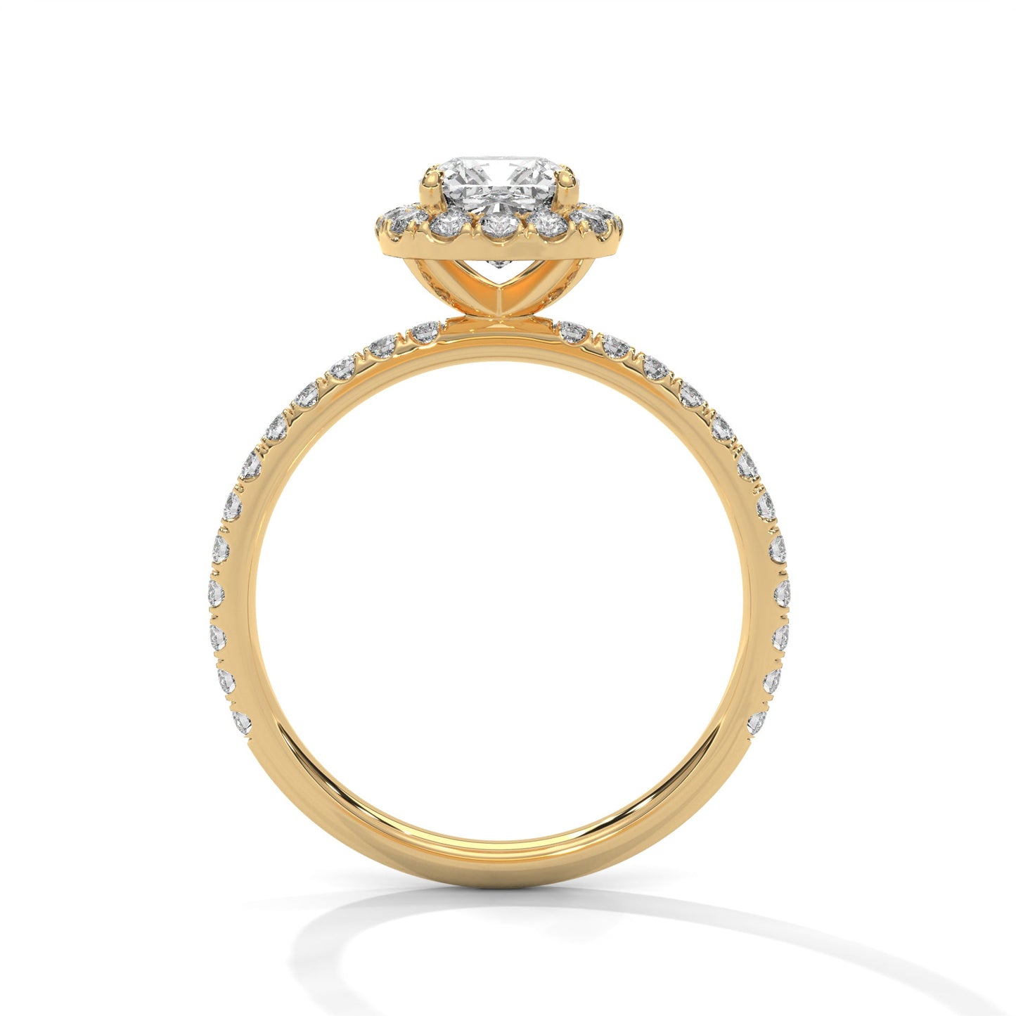 Jovelle 1.5ct Cushion Lab-Grown Diamond Halo Engagement Ring | 1.91 CTW