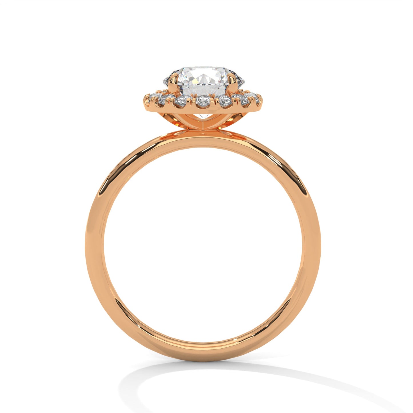 Halo Gold Ring with Lab-Created Diamond Round Shape |2 CTW F VS