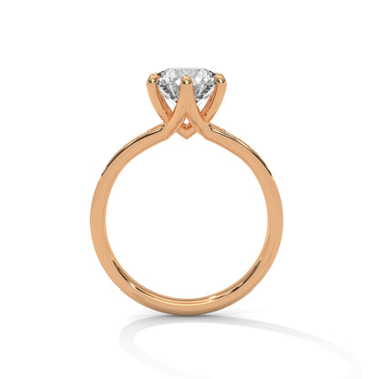 Six-Prong Pave Engagement Ring with 1.5ct Round Brilliant Lab-Grown Diamond (F VS1)
