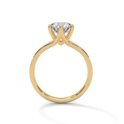 Solitaire 6-Prong Pave Ring with 3 CTW Round-Cut Lab Grown Diamond Ring | 3.43 CTW
