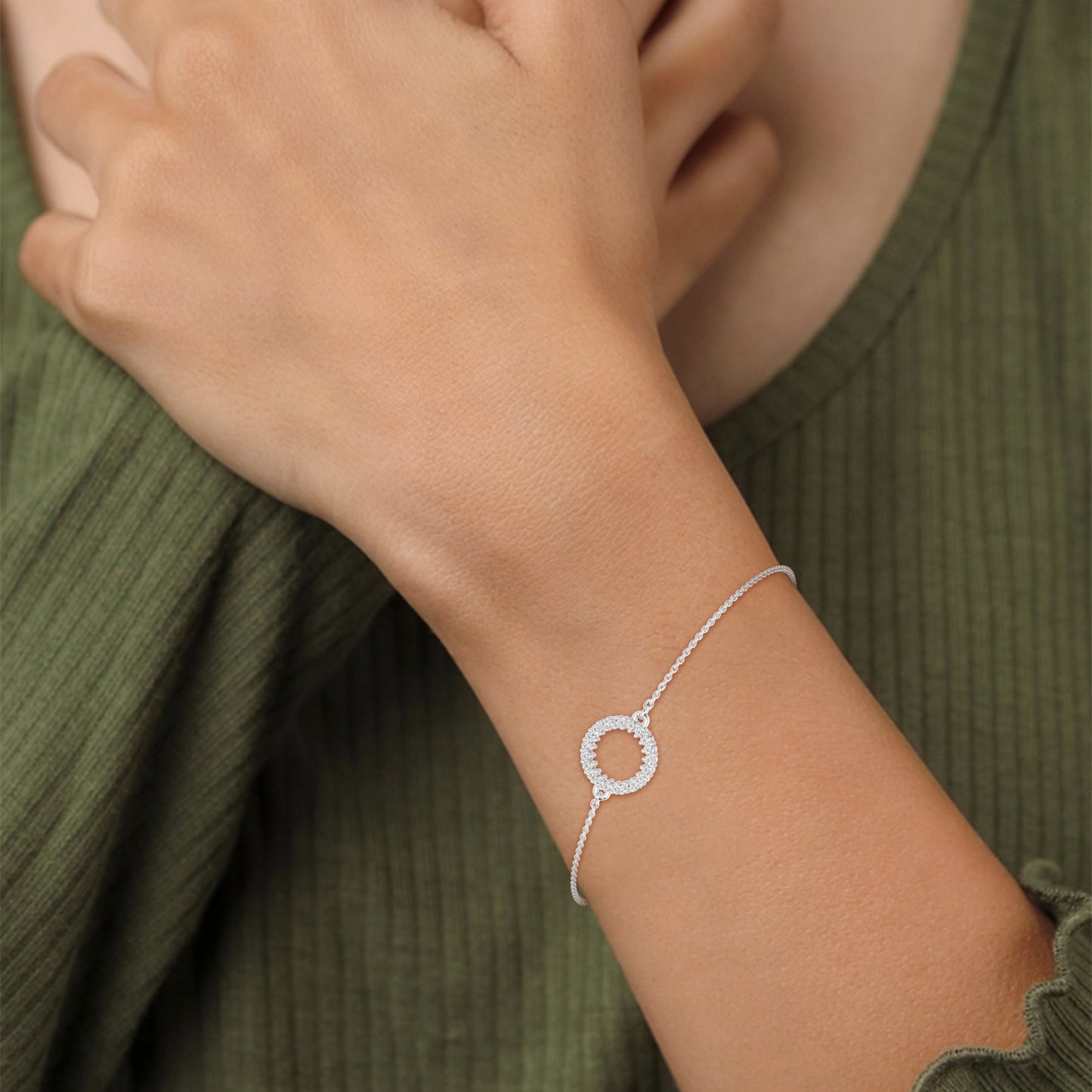 EternaCircle Pave-Set Lab-Grown Diamond Gold Bracelet | 0.19 CTW