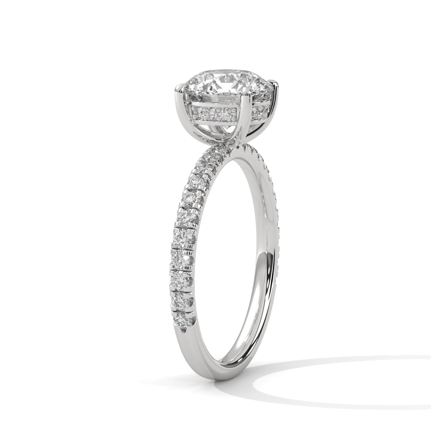 Juliette 1.5ct Round Lab-Grown Diamond Pave Engagement Ring | 1.97 CTW