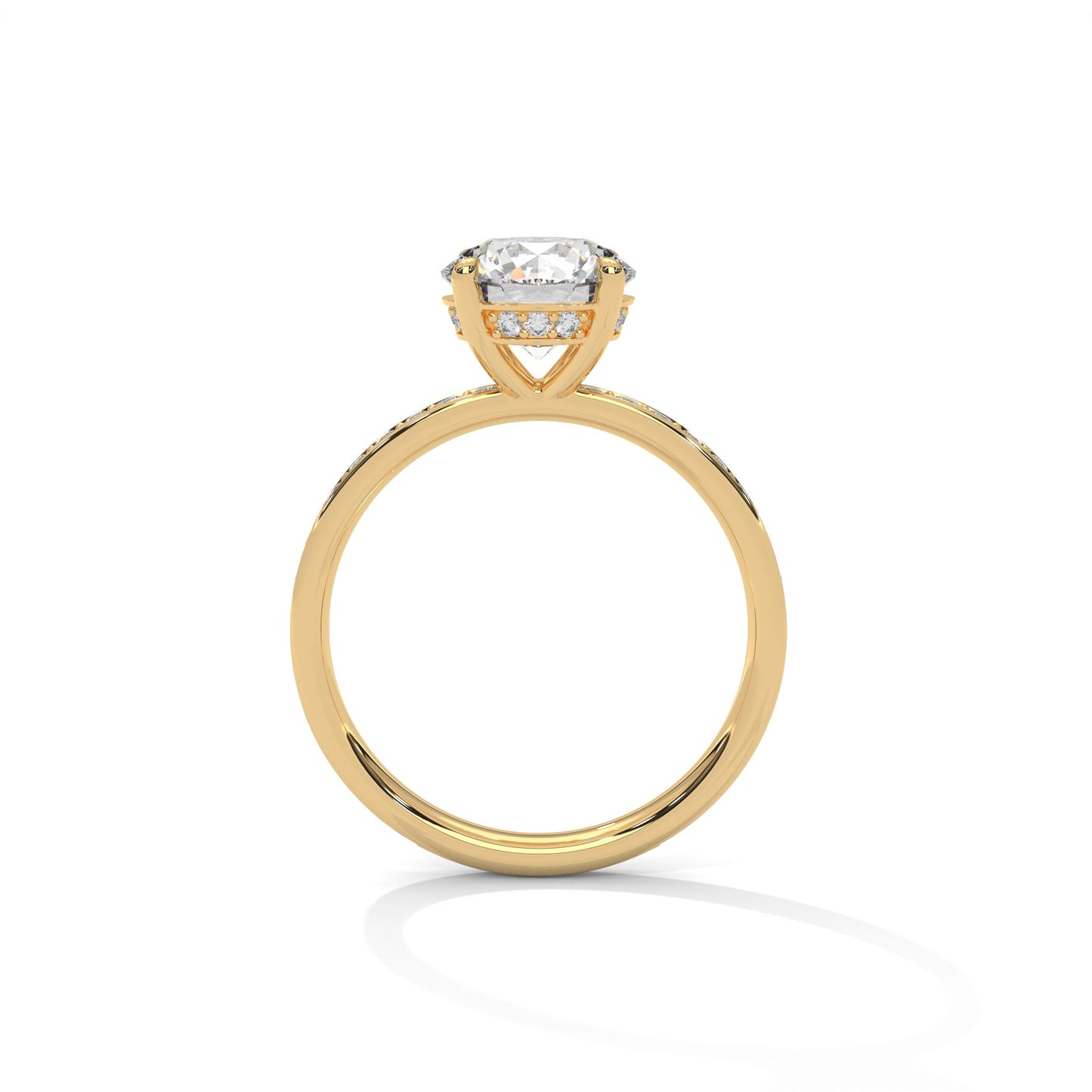 Shiny 1 CT Round-Cut Lab Grown Diamond Pave Ring | 1.46 CTW