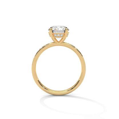 Shiny 1 CT Round-Cut Lab Grown Diamond Pave Ring | 1.46 CTW