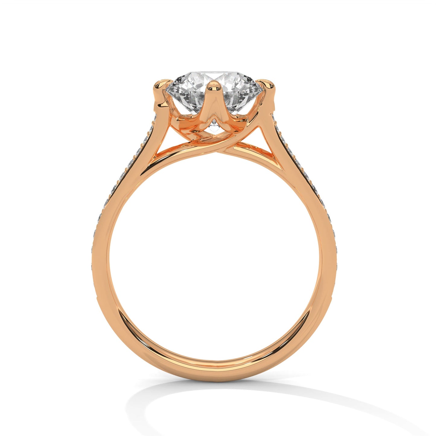Graceful Spark 1.5 CT Round-Cut Lab Grown Diamond Pave Ring | 1.68 CTW