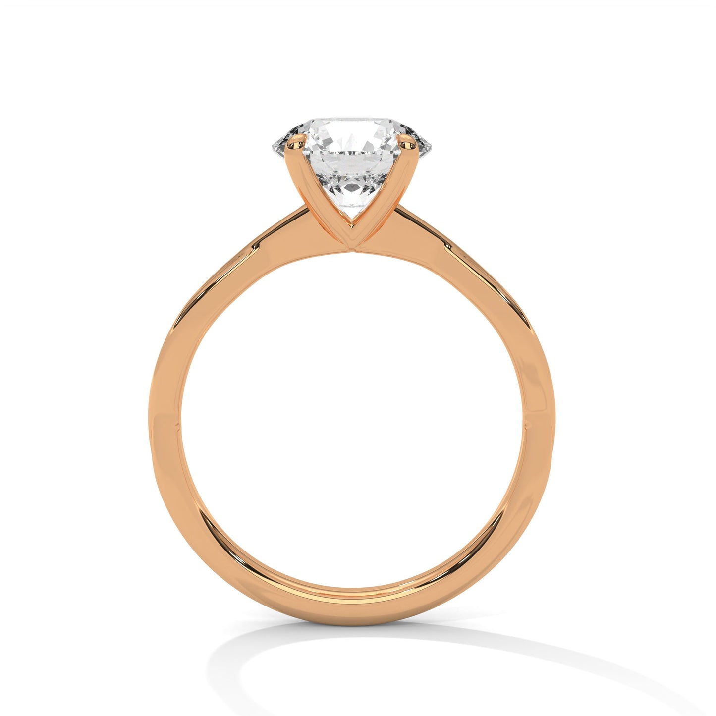 Elysian 2.00 CTW Round-Cut Diamond Twisted Solitaire Ring | 14K & 18K Gold