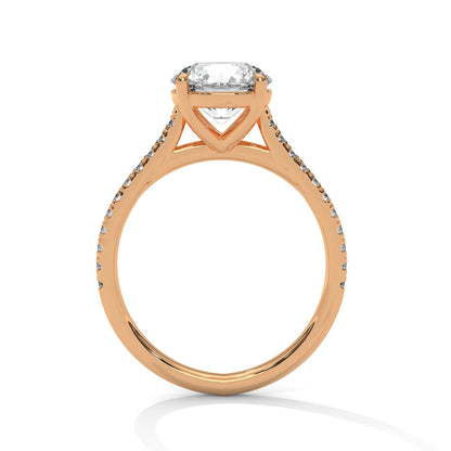 Radiant Harmony 1.5 CT Round-Cut Lab Grown Diamond Pave Ring | 1.72 CTW