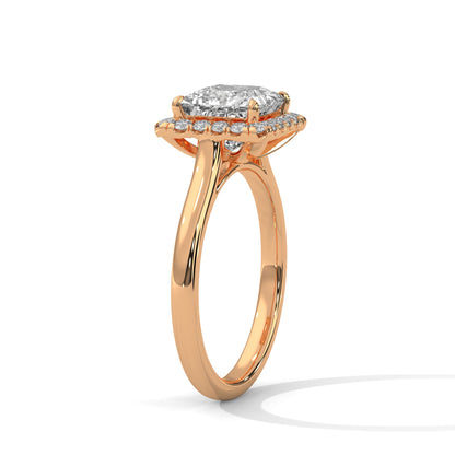 Stunning Princess-Cut Engagement Halo Ring with 2ct Lab-Grown Diamond (F VS)