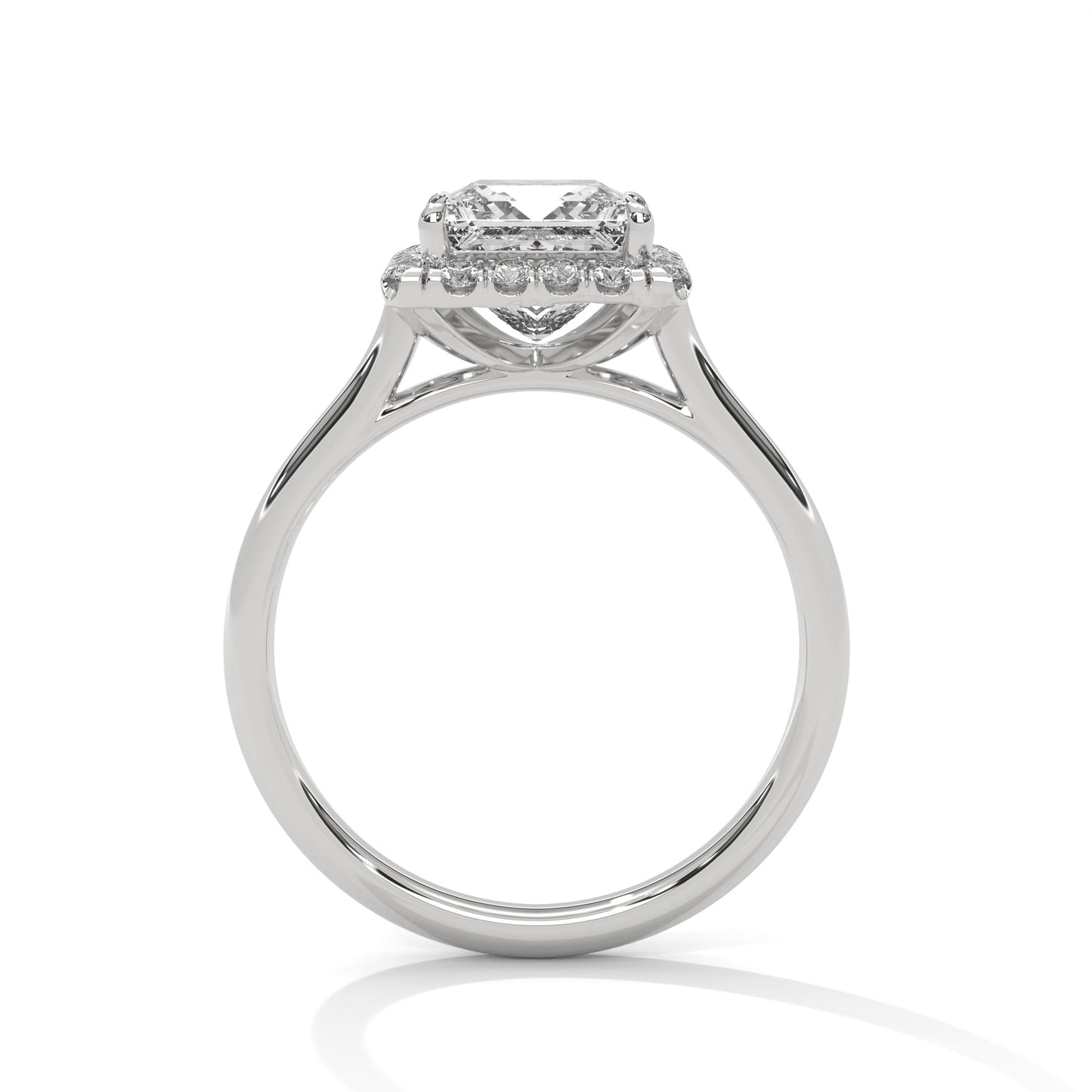 Stunning Princess-Cut Engagement Halo Ring with 2ct Lab-Grown Diamond (F VS)