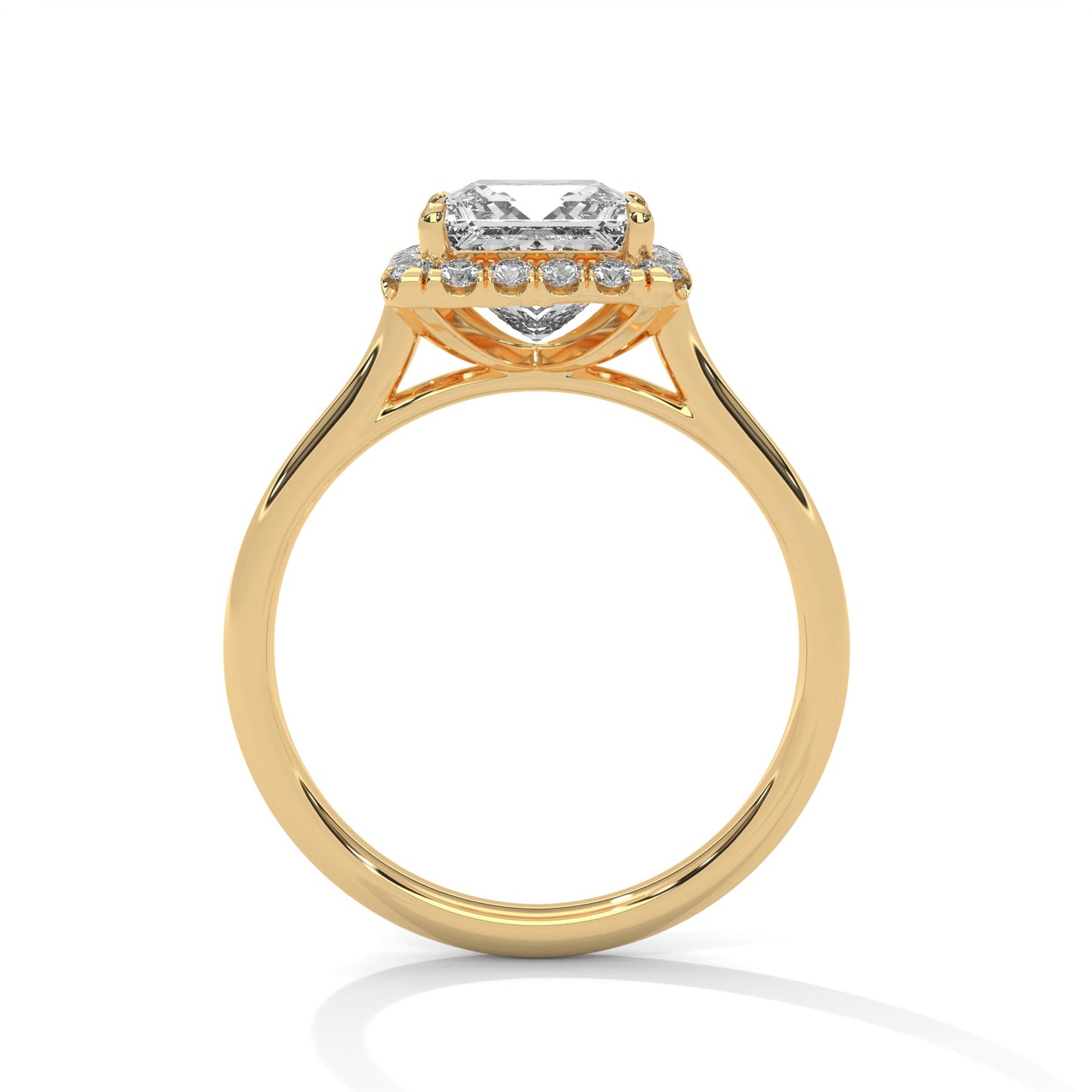 Stunning Princess-Cut Engagement Halo Ring with 2ct Lab-Grown Diamond (F VS)