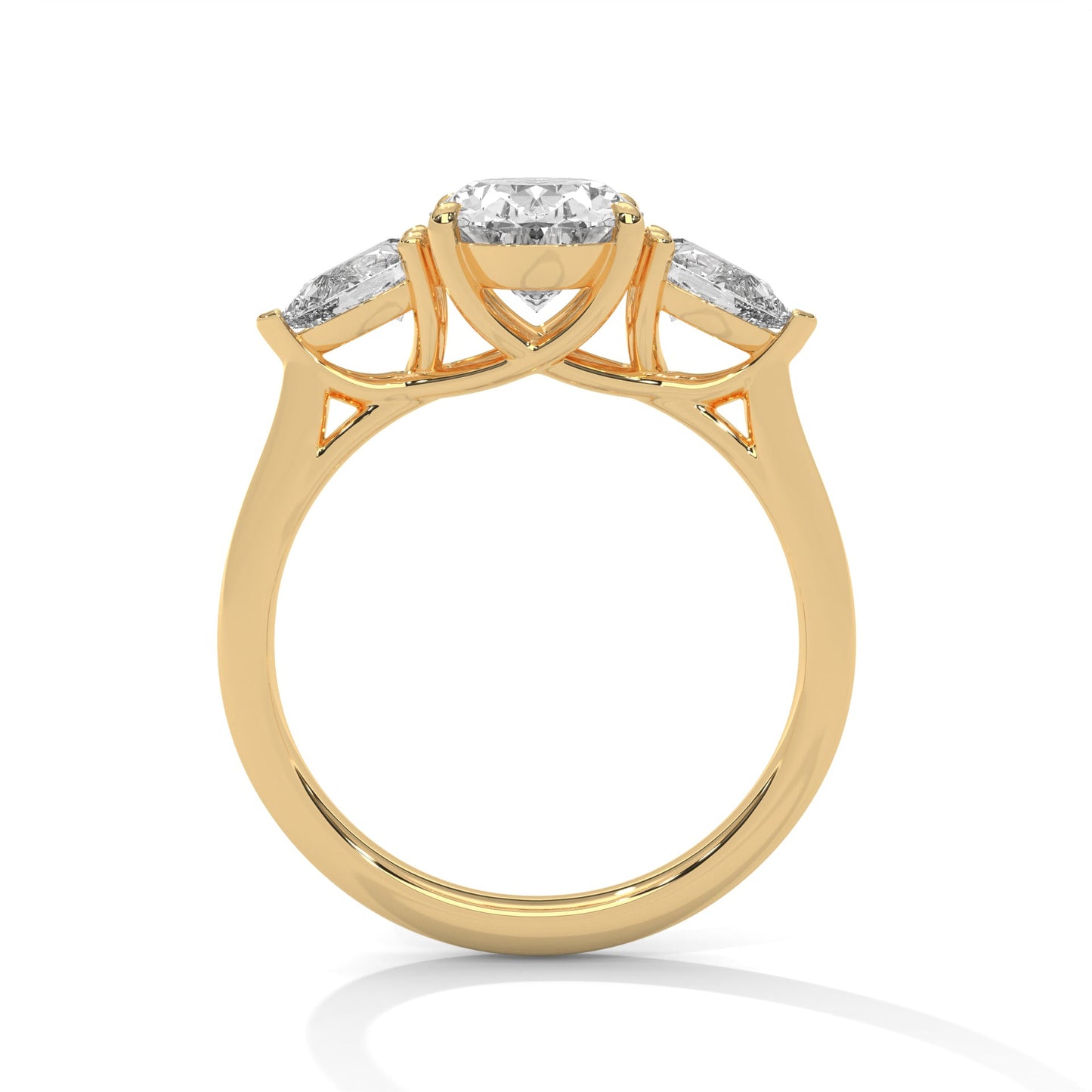 Classic 3-Stone 3CT Oval-Cut Lab Grown Diamond Ring with 1ct Pear Side Stones (5 CTW)