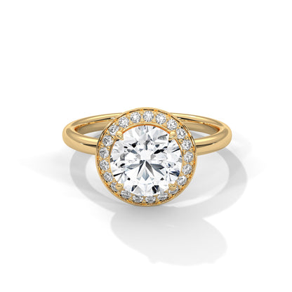 Lustrous Halo 3 CTW Round-Cut Lab Grown Diamond Ring | 3.21 CTW