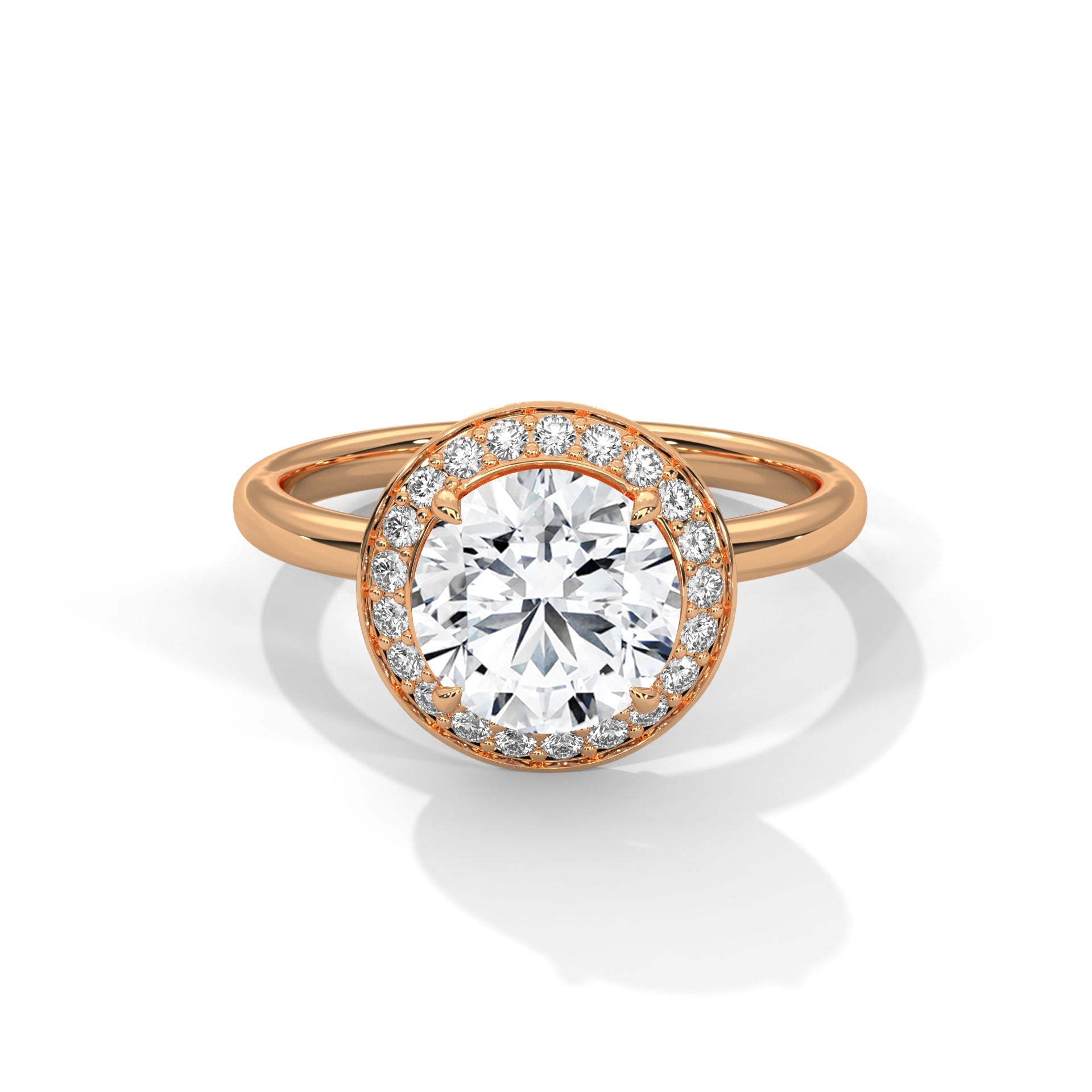 Round-Cut 1.5 CT Halo Lab Grown Diamond Ring | 1.71 CTW