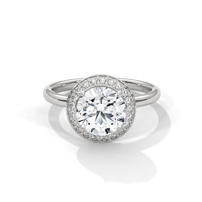 Lustrous Halo 3 CTW Round-Cut Lab Grown Diamond Ring | 3.21 CTW