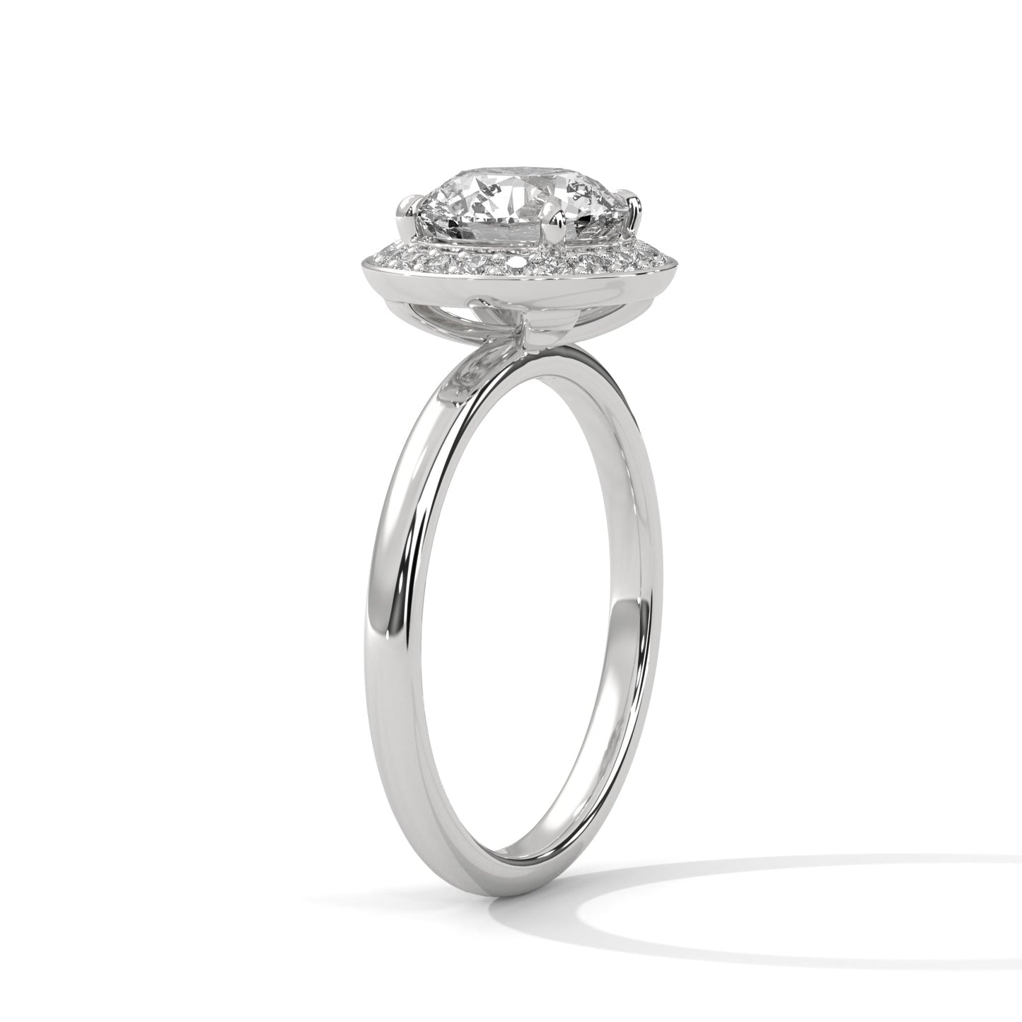 Lustrous Halo 3 CTW Round-Cut Lab Grown Diamond Ring | 3.21 CTW