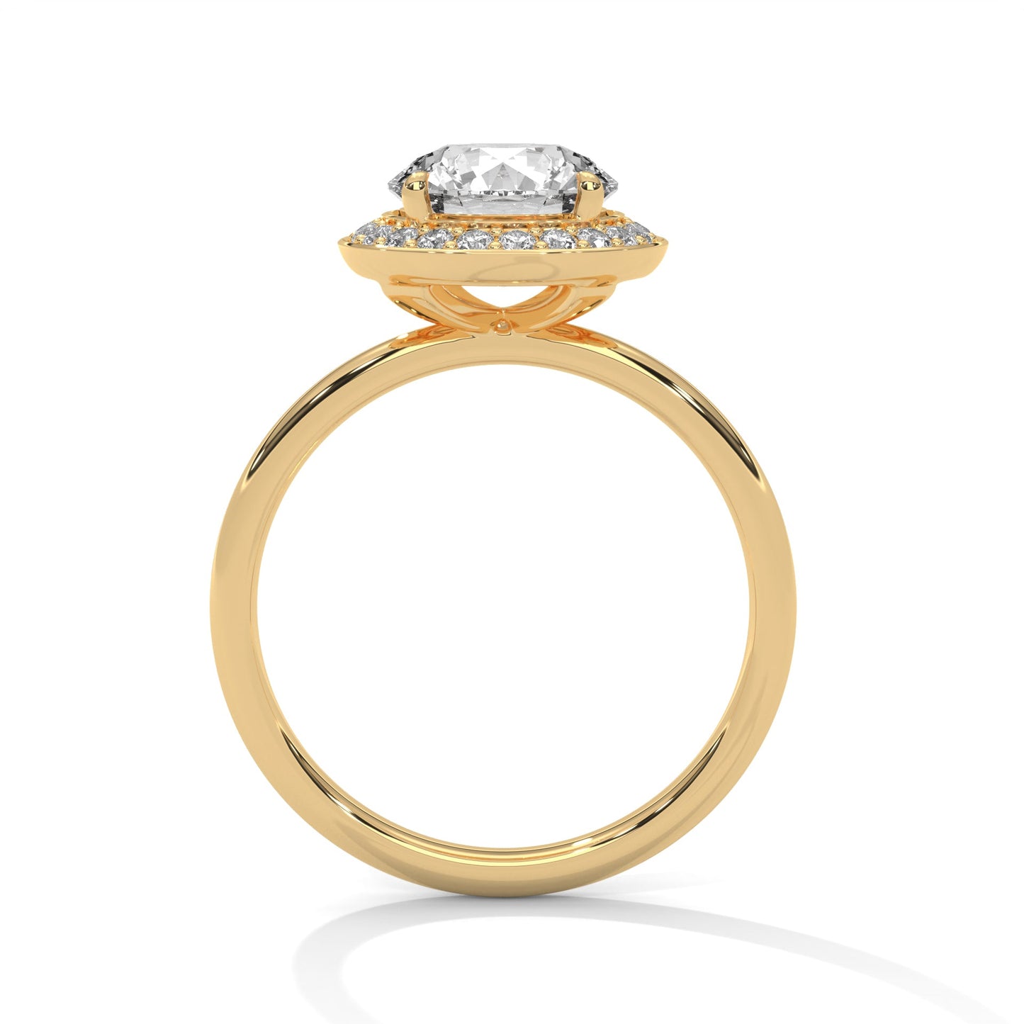 Lustrous Halo 3 CTW Round-Cut Lab Grown Diamond Ring | 3.21 CTW