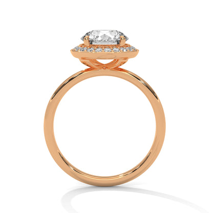 Halo Round-Cut Engagement Ring with 2ct Lab-Grown Diamond (F VS)