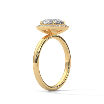 Halo Oval-Cut Engagement Ring with 2ct Lab-Grown Diamond (F VS1)