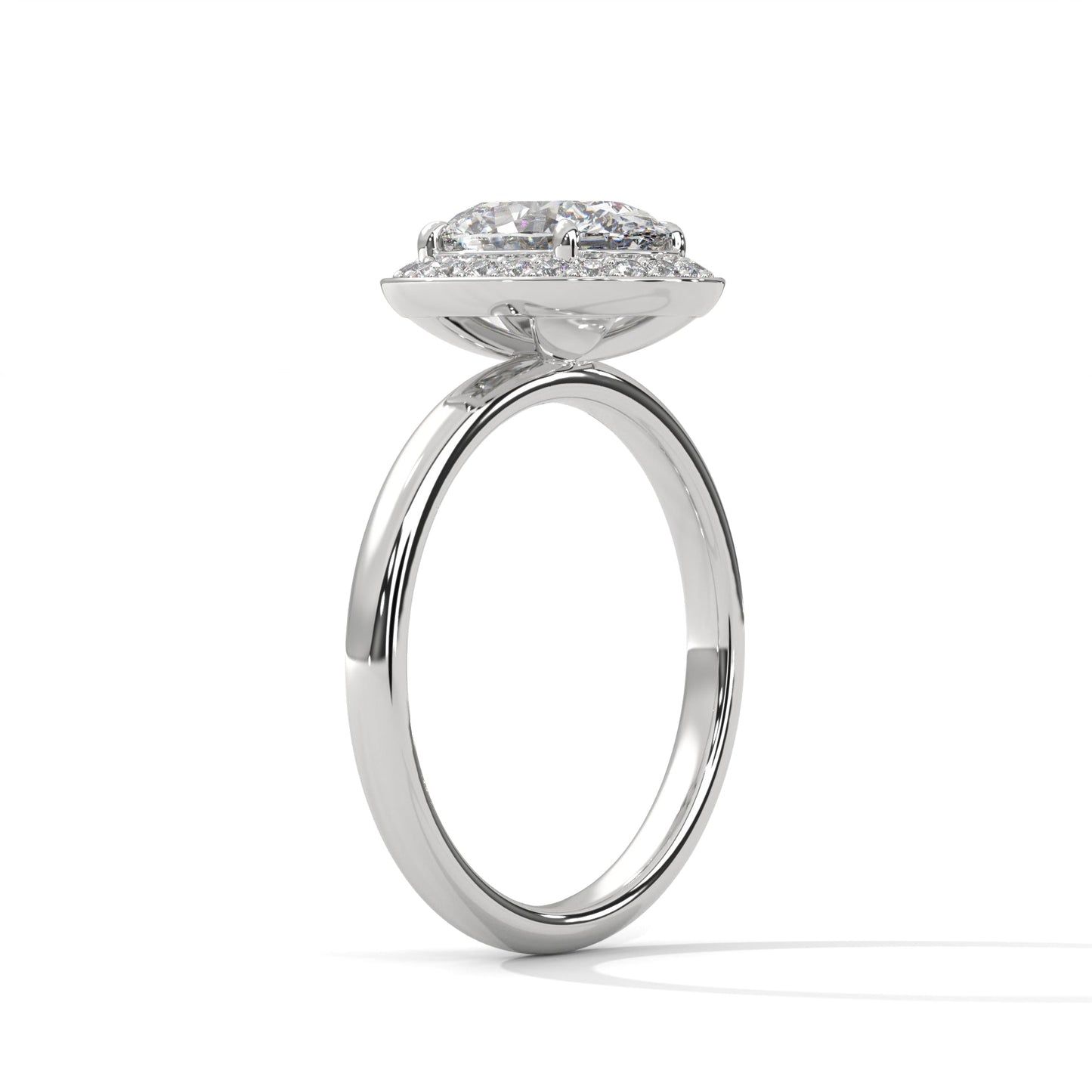 Halo Oval-Cut Engagement Ring with 2ct Lab-Grown Diamond (F VS1)