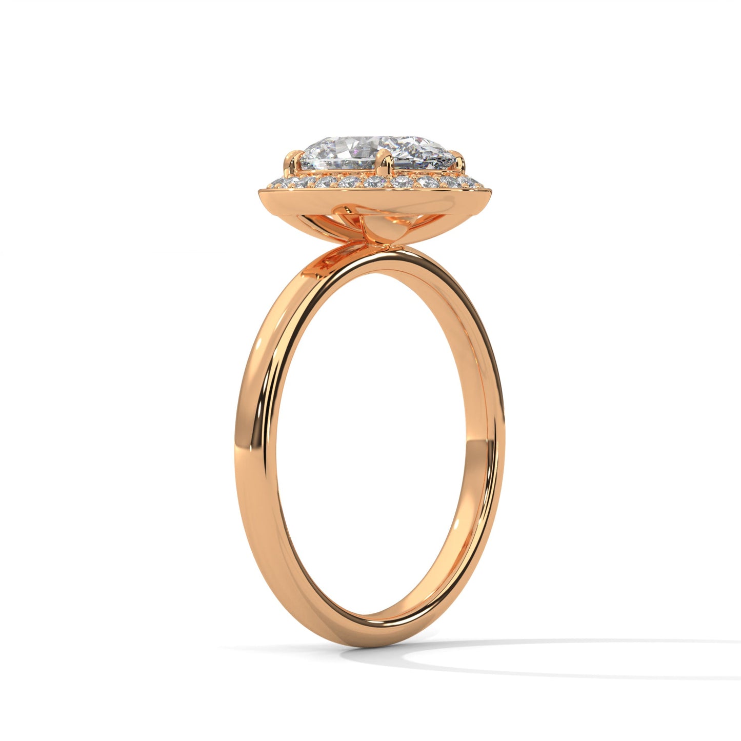 Halo Oval-Cut Engagement Ring with 2ct Lab-Grown Diamond (F VS1)