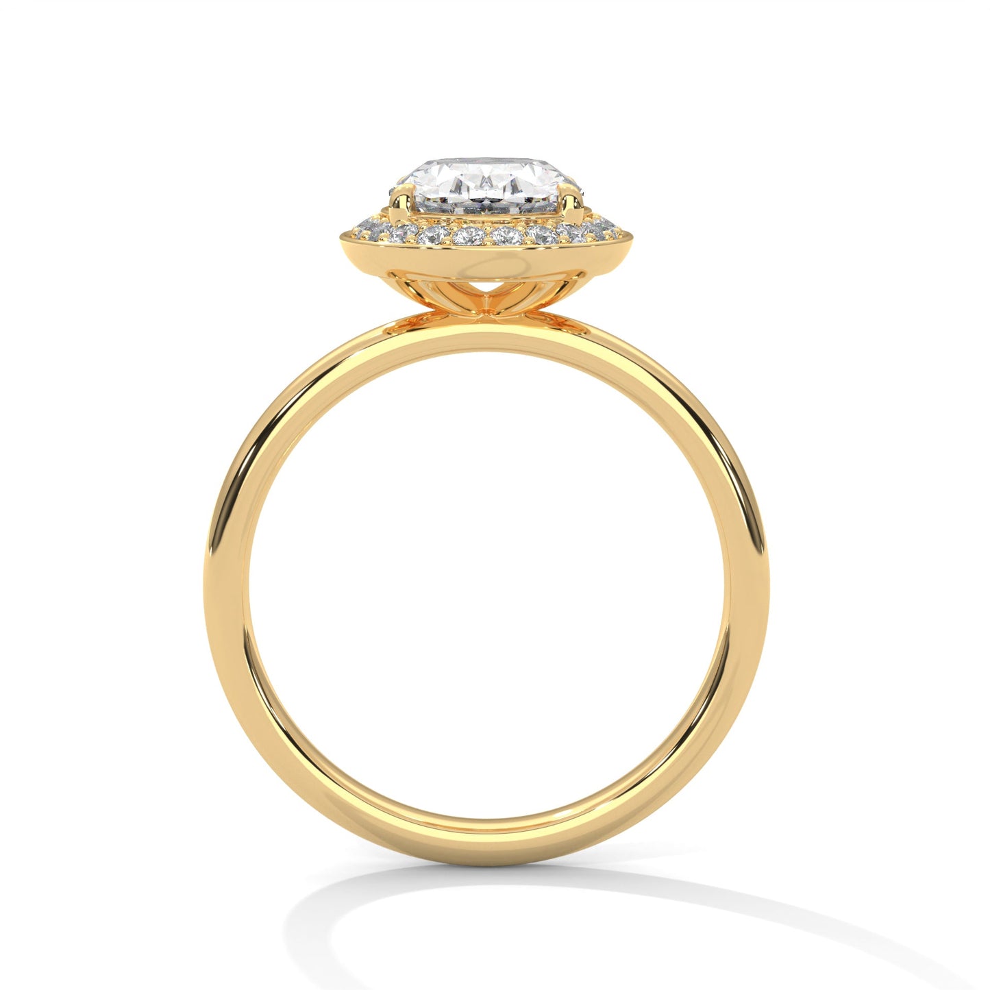 Halo Oval-Cut Engagement Ring with 2ct Lab-Grown Diamond (F VS1)