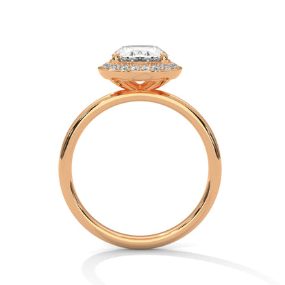 Halo Oval-Cut Engagement Ring with 2ct Lab-Grown Diamond (F VS1)