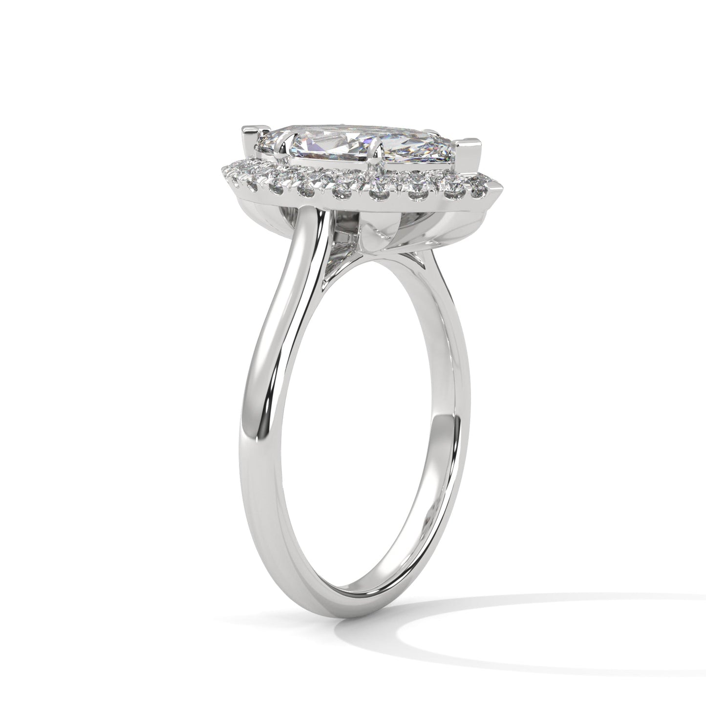 Halo marquise-Cut Engagement Ring with 2ct Lab-Grown Diamond (F VS1)