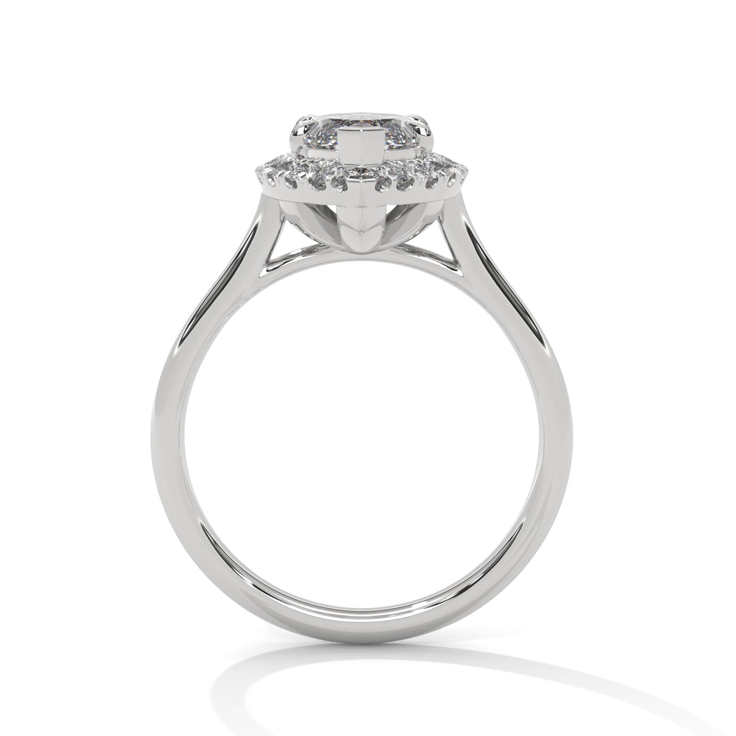 Halo marquise-Cut Engagement Ring with 2ct Lab-Grown Diamond (F VS1)